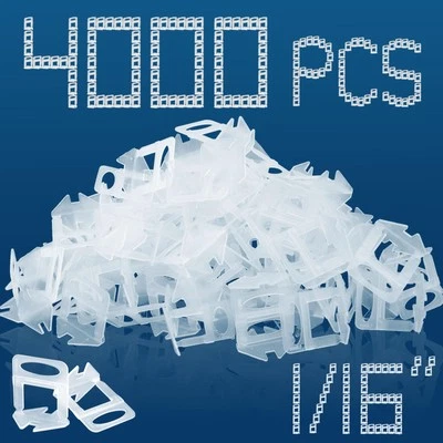 1/16â€ Tile Leveling Clips 4000 PCS Tile Leveling System Kit Tile Spacers, P...