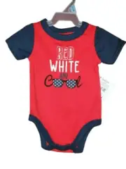 Celebrate! Patriotic Infant One-Piece Bodysuit - "Red White and Cool" - 3-6 mths