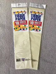 Lot of 2 Packages Vintage NEW/UNOPENED Pride Yellow Tissue Paper 10 Sheets Ea.