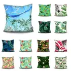 Tropical Plants Palm Leaf Cushion Cover Green Leaves Monstera Cushion Covers