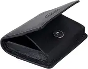 [Oakridge Leather] Mens Coin Tray Purse with Credit Card Slot - Black, Black, One Size, Coin Purse