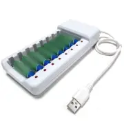 8 Slot Battery Charger Fast Charging for AA / AAA Rechargeable Batteries
