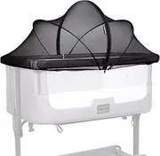 Cozioz Bassinet Mosquito Net Cover - Protect Your Baby with a Mesh Cover for Bassinets, Bedside Sleepers, and Travel Cribs, Keeping Cats and Mosquitoes at Bay (Black)