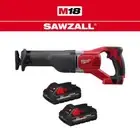 Milwaukee SAWZALL Reciprocating Saw 18V Li-Ion Variable Speed w/ (2) Batteries
