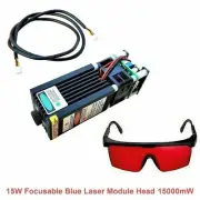 15W Focusable Blue Laser Module Head 15000mW For CNC Engraving Cutter Machine