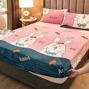 Thick and Warm Crystal Velvet Fitted Sheets, Various Sizes of Coral Velvet bedspreads, Mattress Protectors-E_180x220cm+25cm(3pcs)