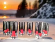 Libby Arial Tumblers Hearts & Houses Red & Blue 16 oz 5.75"H Set of 6