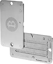 Cryptocurrency mnemonic seed phrase storage steel wallet - Private key recovery seed phrase backup - Up to 24 words support BIP39 crypto wallets, Steel, Minimalist