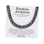 Promise Cuban Chain Necklace, Promise Gift for Him, Mens 7mm Thick Cuban Link