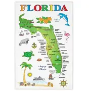 Florida State Tea Towels Souvenir - Cotton Kitchen Towels for (27"x18") Set of 2