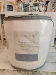 NEW CASALUNA MEMORY FOAM & DOWN ALTERNATIVE MATRESS PAD KING