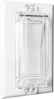 ILIVABLE Light Switch Guard, Child Proof Rocker Switch Plate Cover Prevents Kids or Accidental Turned On/Off Switch While Allowing Access (Clear, 2 Pack)