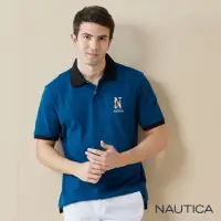 在飛比找momo購物網優惠-【NAUTICA】男裝 品牌LOGO刺繡短袖POLO衫(藍色