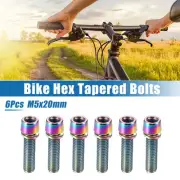 6 Pcs Bicycle Stem Screws for Bike Bicycle Stem M5x20mm Steel Assorted Color