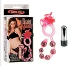 Red Beaded Matador Erection Ring Micro Vibrator Anal Pleasure Beads Wireless