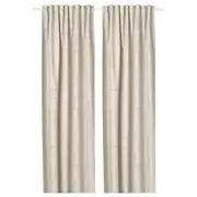 LÖNNSTÄVMAL block-out curtains, 1 pair, beige/with heading tape, 145x250 cm