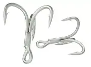Pack of 100pcs High carbon Steel Fishing Hook Sharpened Treble Hooks 4/0#-8#