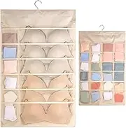 Hanging Organizer, Non-Woven Socks and Underwear Organizer with 36 Mesh Pockets, Double Sided Wall Shelf Wardrobe Storage Bags Hanging Closet