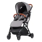 Mamakiddies Grey Black AULA Light Weight Travel Pram Baby Stroller Compact Cabin Size Baby 7 Kg Black Grey