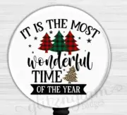 Merry Christmas Retractable ID Badge Holder, Winter Holiday Badge Reel -GG6643C