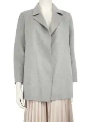 Grey Cashmere Open Front Coat