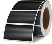 YIKIADA Rectangular Black Color Coding Label 1 X 2 Inch Self Adhesive vinyl Waterproof Writable Removable Sticker Roll for DIY Design Office School Supplies Inventory Name Price Tag File Paper 500 PCS
