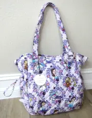 NEW DISNEY VERA BRADLEY BEAUTY & THE BEAST GLENNA SATCHEL BELLE FLORAL BAG !