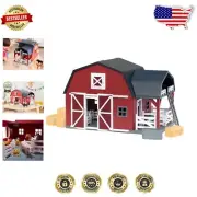 Imaginative Playtime: 20-Piece Wooden Farm Barn Toy - Crank & Accessories