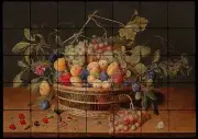 28x20 Fruits Kitchen Backsplash Mural Tumbled Marble Tiles Van Hulsdonck