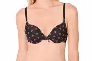 Hers By Herman Bra Set Black With Pink Polka Dots Size 38B New 2 Bras