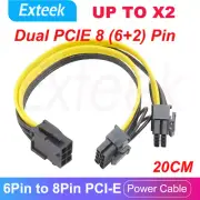 6-Pin PCI Express to 2/Dual PCIE 8 (6+2) Pin GPU Graphics Video Card Power Cable