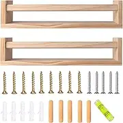 Kids Wooden Floating Bookshelf | Condiment Storage Shelf,Wooden Seasoning Holder, Toy Storage Shelves for Kitchen, Bedroom Decor