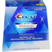 2 Pack Crest 3D White Dental Whitening Kit No Slip Whitestrips, 40 Strips