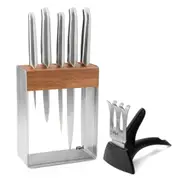 Furi Pro Stainless Steel 7pc Knife Block Set - 7 Piece Japanese Stainless Steel