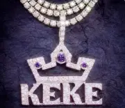 4.50Ct Round Cut Real Moissanite Custom Crown Pendant Only 14k White Gold Plated
