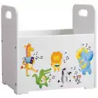 Kids Wooden Book Caddy, Portable Children’s Book Storage Bin