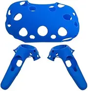 for HTC Vive VR Headset Silicone Case Controller Handle Case for HTC Vive Case VR Glasses Skin Shell for HTC Vive Accessories (Color : Blue Set Case)