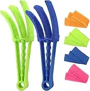 RUIMAICAN Window Blind Cleaner Duster Brush 2 Pack Brush with 6 Microfiber Sleeves - Blind Cleaner Tools for Window Blinds Air Conditioner Jalousie Dust