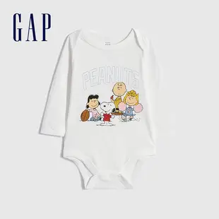 Gap嬰兒 Gap x Snoopy 史努比系列純棉包屁衣 740278-白色