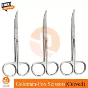 3Pcs Dental Goldman Fox Scissors Curved Cutting Shears Sharp Tissue Cut Shears