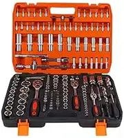 TooToo 172Pcs Ratchet Spanner Socket Set 1/2" 1/4" 3/8" DIY Tool Kit Wrench Toolbox