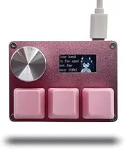 SayoDevice O3C OSU Keyboard Rapid Trigger Hall Switches Magnetic Linear Switches Keyboard with Knob and Screen,Copy Paste,Shotcut,Macro Hotswap Mini Keypad.… (Pink)
