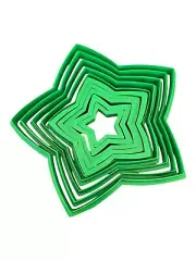 100% Genuine! Wilton Star Christmas Tree Cookie Cutter Set 10 Piece Set Green!