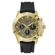 GUESS Men's Black Gold Tone Multi-function Watch GW0909G2
