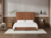 My Style Framed Headboard & Slimline Base - King / Gingerbread / Drawer Base