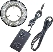 QAREQU 144 LED Ring Light External Adjustable Dimmer Adapter for Camera Microscope Brightness
