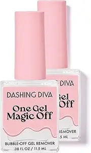 Dashing Diva One Gel Magic Off Gel Polish Remover - Damage-Free Bubble-Off Remover for One Gel - Includes Bonus Tool - 2-Pack