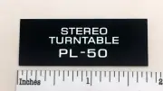 Pioneer PL-50 Turntable Logo Badge For Dust Cover Custom Made Silver Aluminum