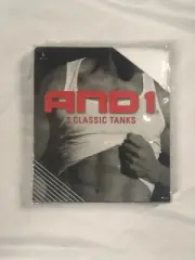 New AND1 Men's 3 Pack Classic Ribbed Tanks A Shirts, White, Size LARGE Only