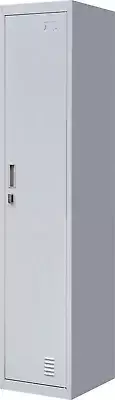 NNEDSZ lock One-Door Office Gym Shed Clothing Locker Cabinet Grey